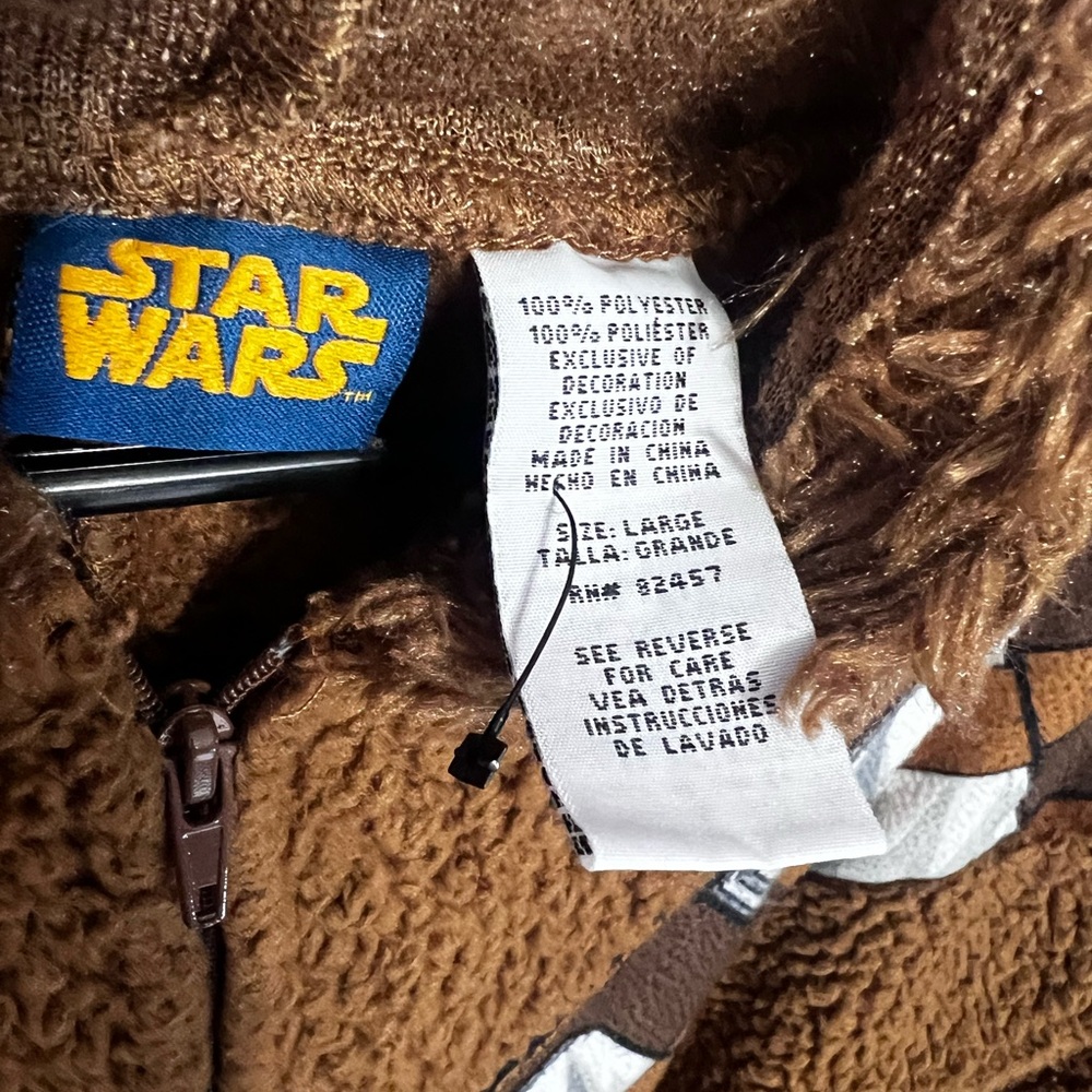 Star Wars hooded jumpsuit adult size L Chewbacca pajamas Halloween costume - Picture 4 of 8